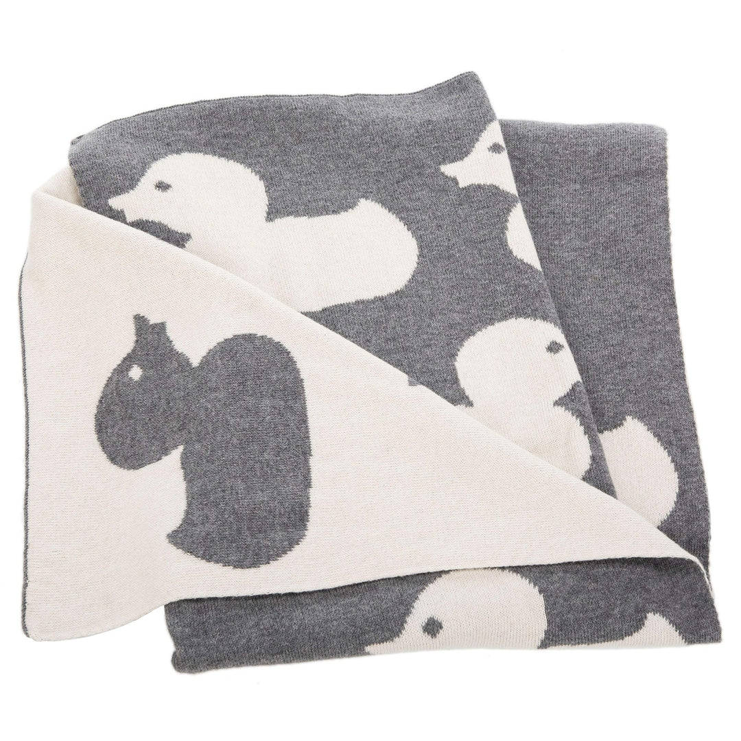 Baby Duckie Throw - Grey/White 32" X 40" Animal Print Neutral