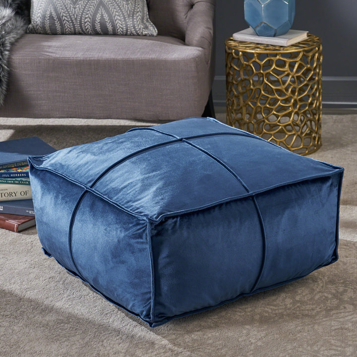 Christopher Knight Home Cytheria Cobalt Velvet Square Bean Bag