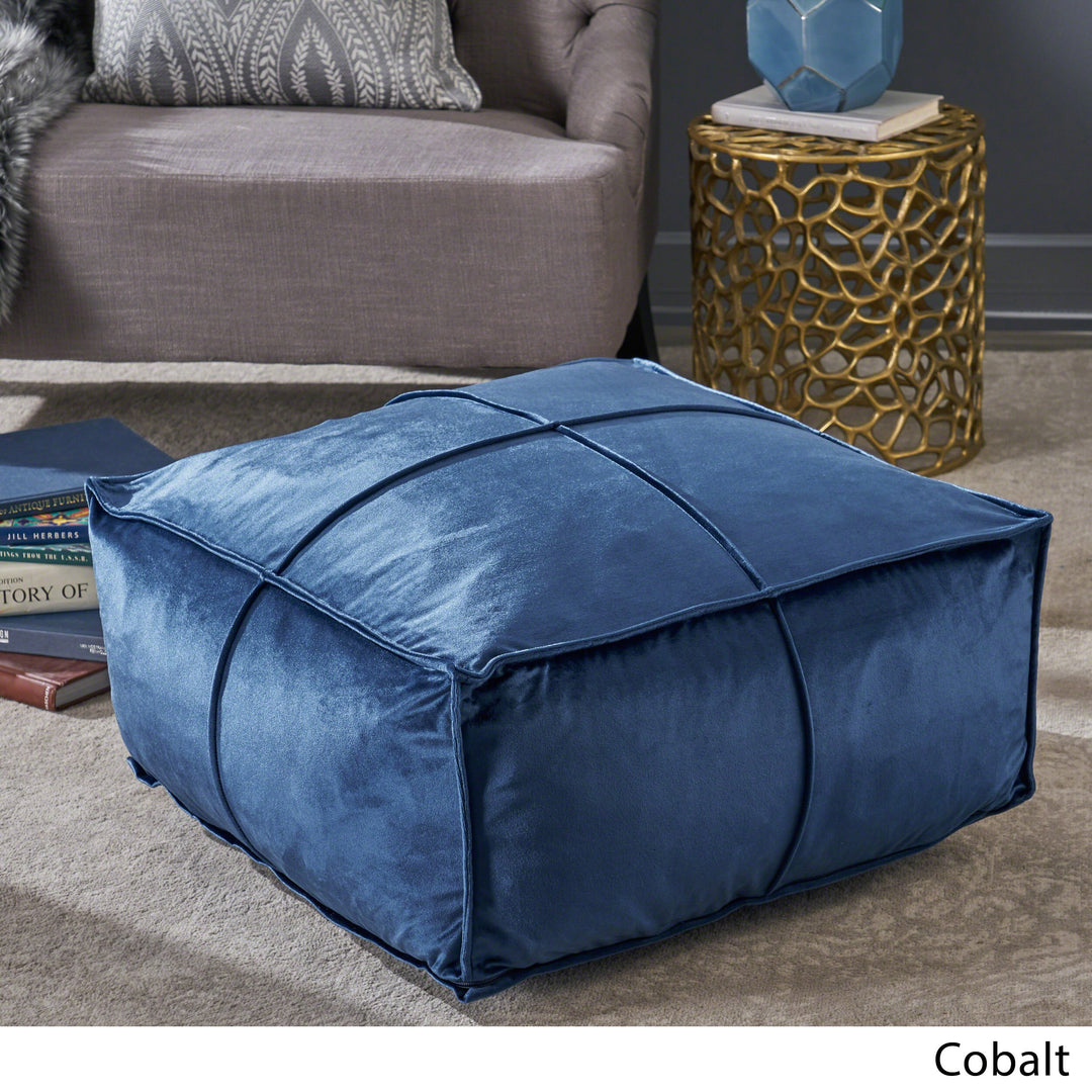 Christopher Knight Home Cytheria Cobalt Velvet Square Bean Bag