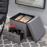 Simplify Collapsible Storage Ottoman with Drawer | Hidden Storage |