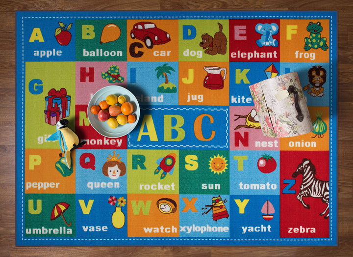 Rugshop Kids Educational Learning Alphabet Symbols Non Skid (Non Slip)