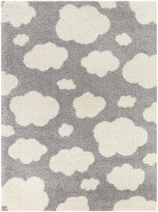 Balta Rugs Clouds Kids Shag Area Rug, Grey, 5' 3" x 7'