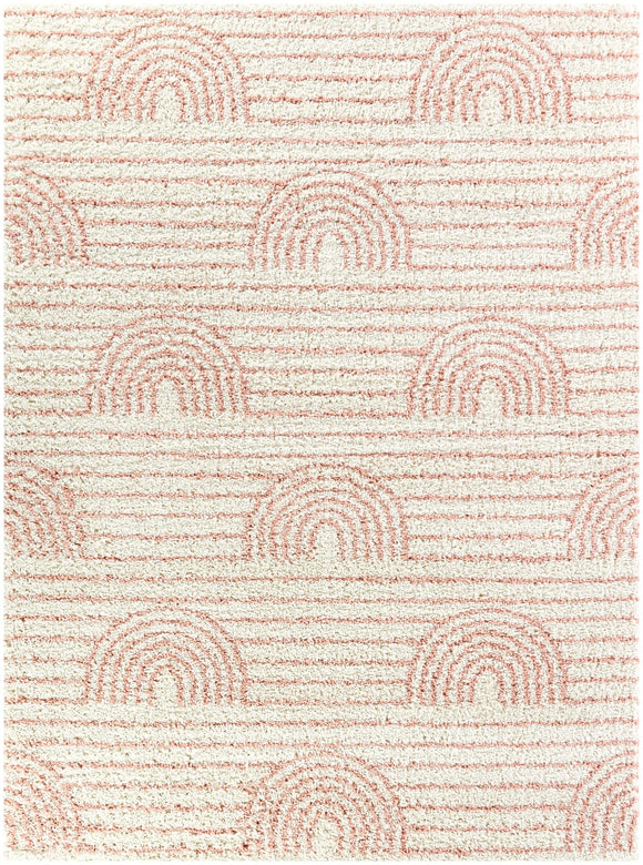 Balta Rugs Hailey Kids Rainbow Stripe Area Rug, White/Pink, 3' 11