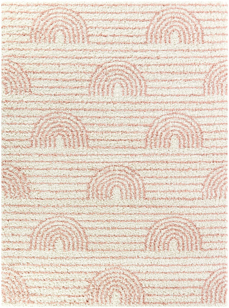 Balta Rugs Hailey Kids Rainbow Stripe Area Rug, White/Pink, 3' 11" x 5' 7"