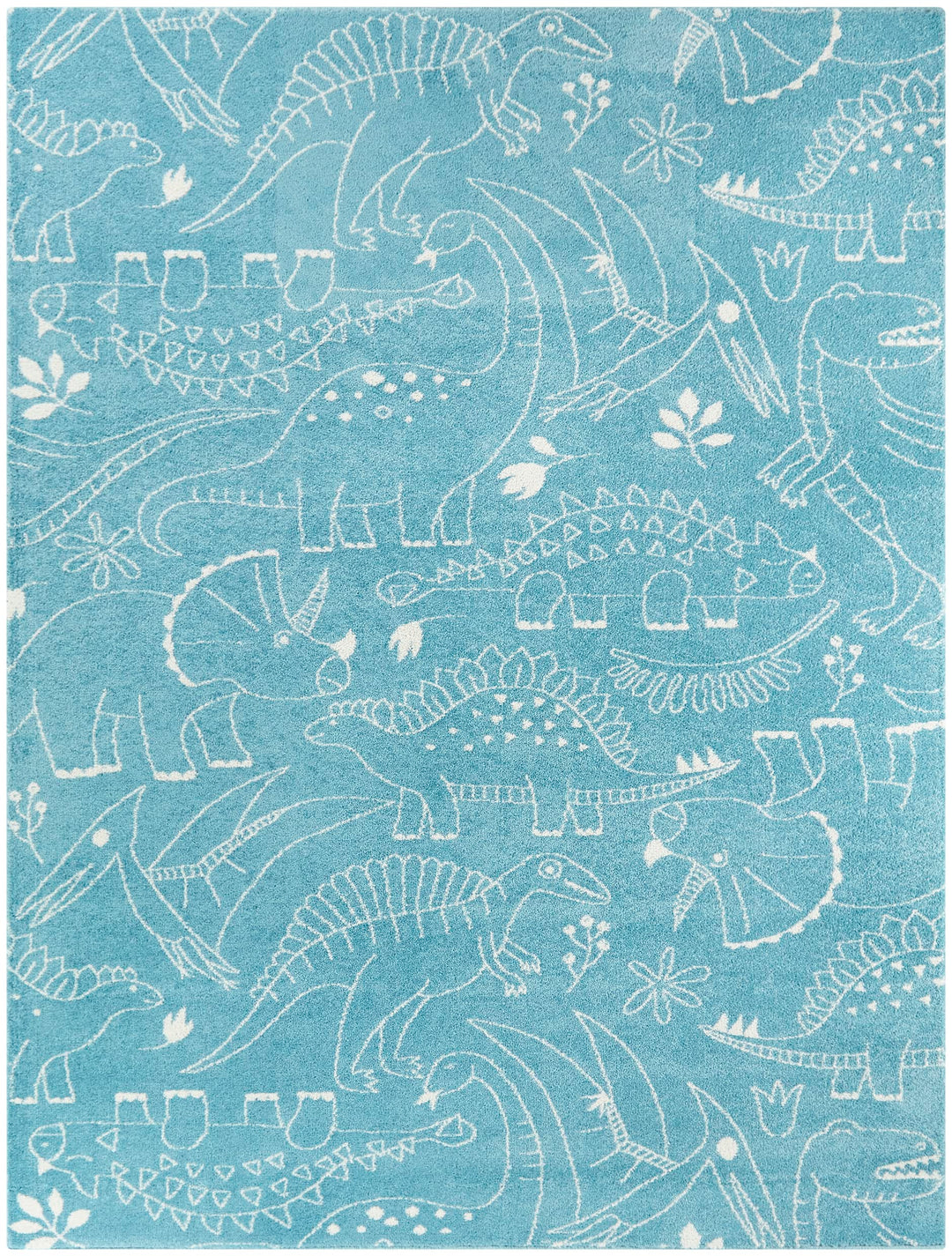 Balta Rugs Parker Dinosaur Kids Area Rug, Teal, 5' 3" x 7'