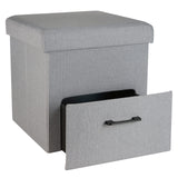 Simplify Collapsible Storage Ottoman with Drawer | Hidden Storage |