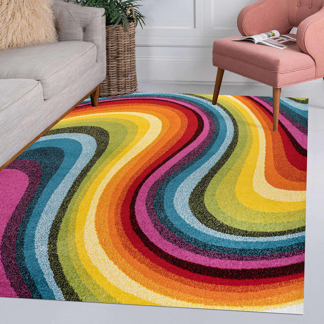 JONATHAN Y DZC100A-28 Flow Abstract Swirl Indoor Area Rug Kids