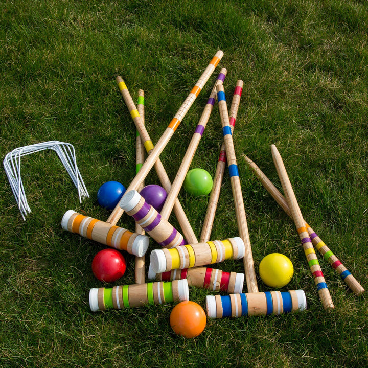 Complete Croquet Set with Carrying Case - Multicolor 3" Ball Boys