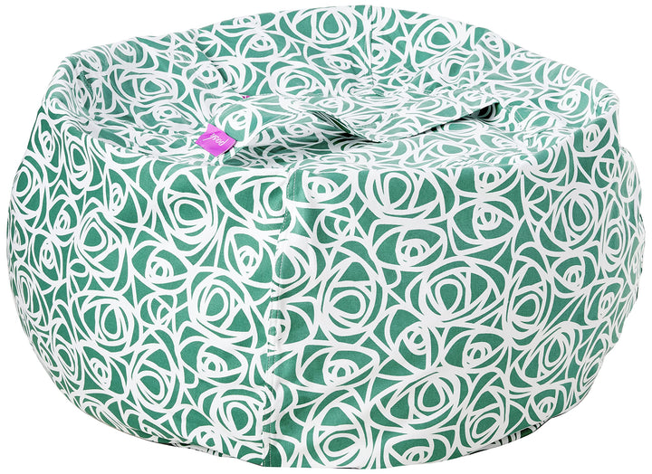 Posh Creations Bean Bag Chair for Kids, Teens, and Adults Includes Removable and Machine Washable Cover, 38in - Large, Canvas Roses Mint