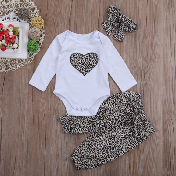 White Brown Exotic Leopard Print Baby Outfit