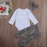 White Brown Exotic Leopard Print Baby Outfit