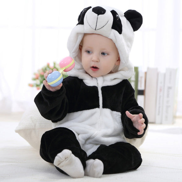 Cute Panda Bear Baby Romper for Winter