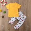 Yellow Forest Friends Happy Camper Baby Outfit