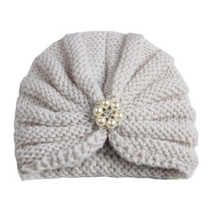 Knitted Pearl Hippie Gypsy Baby Beanie