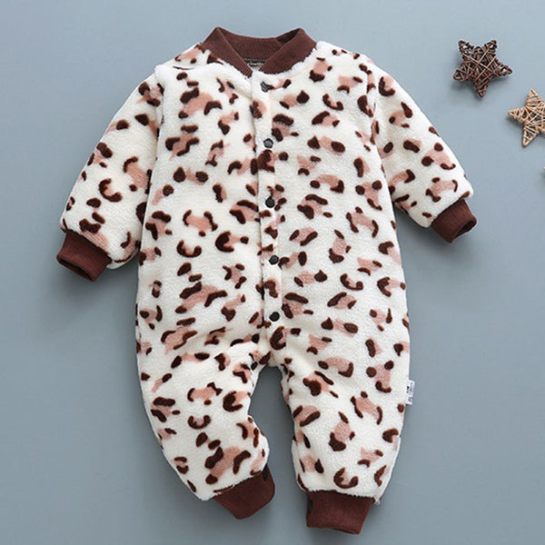 Brown Spotted Leopard Baby Romper