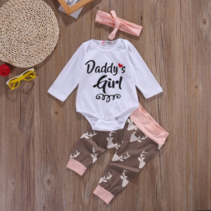 White Brown Deer Daddys Girl Outfit