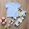 Blue Indie Geometric Mama's Boy Baby Outfit
