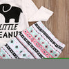 Teal Pink Bohemian Little Peanut Elephant Baby Outfit