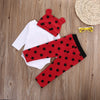 White Red Lady Bug Baby Outfit