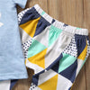 Blue Indie Geometric Mama's Boy Baby Outfit