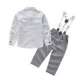 Grey Striped Dress Up Baby Outfit