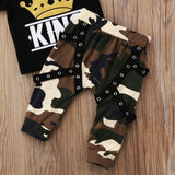 Black Camo King Crown Baby Outfit