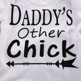 White Pink Daddys Other Chick Baby Outfit