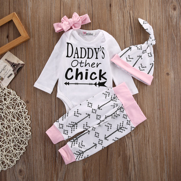 White Pink Daddys Other Chick Baby Outfit