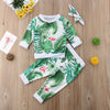 White Green Hawaii Botanical Baby Outfit