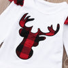 White Red Deer Plaid Themed Baby Outfit