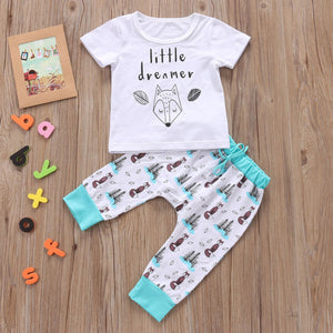 White Teal Fox Little Dreamer Outfit