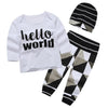 Geometric Pattern Hello World Baby Outfit