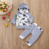 Grey White Dinosaur Themed Baby Outfit