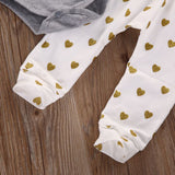 Grey White Gold Hearts Baby Outfit
