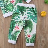 White Green Hawaii Botanical Baby Outfit