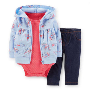 Blue Pink Florals Baby Outfit