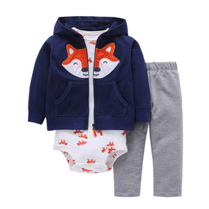 Navy Orange Cute Fox Baby Outfit