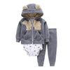 Grey Beige Bear Themed Baby Outfit
