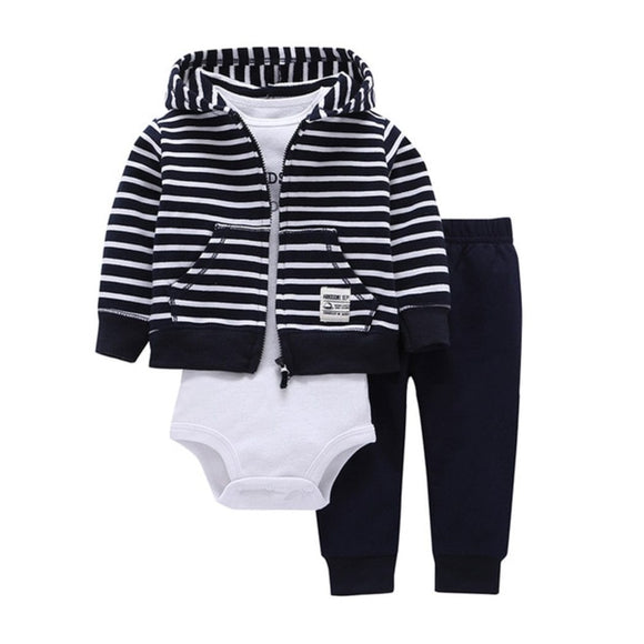 Black White Striped Baby Outfit