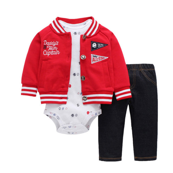 Red Daddys Team Captain Baby Outfit