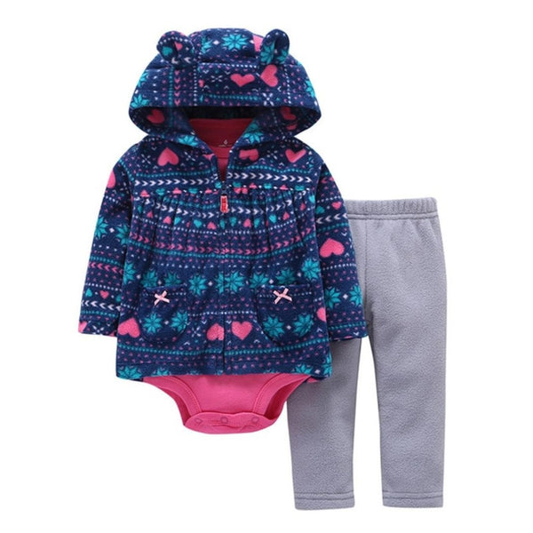 Blue Purple Pink Hearts Baby Outfit