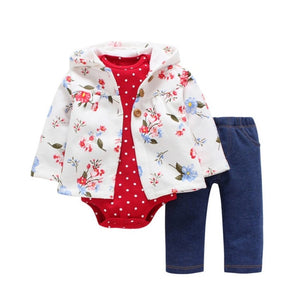 Pretty White Floral Themed Baby Outfit